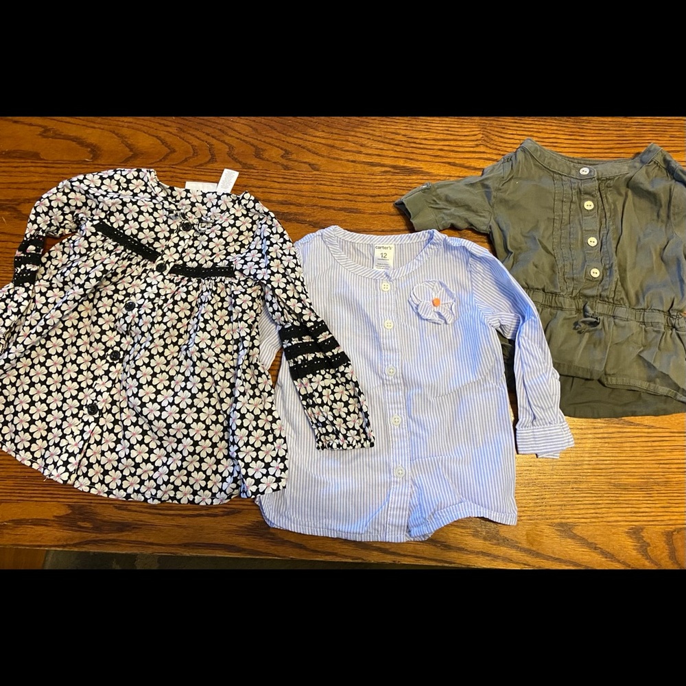 Set of 3 size 12 months baby girl tops